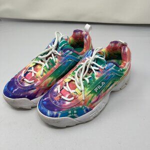 Fila Tie-dye size 8 tennies rainbow colors
